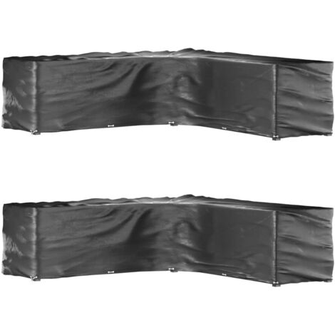 Fundas muebles jardín forma de L 2 uds 20 ojales 300x300x90 cm vidaXL