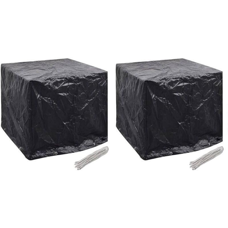 

Fundas para depósito de agua 2 uds 8 ojales 116x100x120 cm - Negro