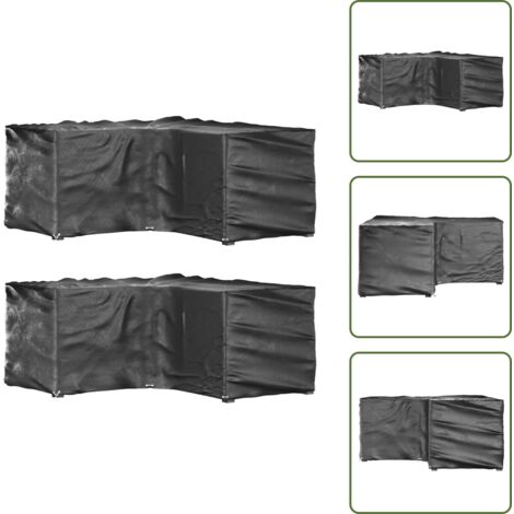 Fundas para muebles al aire libre - vidaXL Fundas muebles jardín forma de L 2 uds 12 ojales 185x185x90 cm - Fundas para jardín
