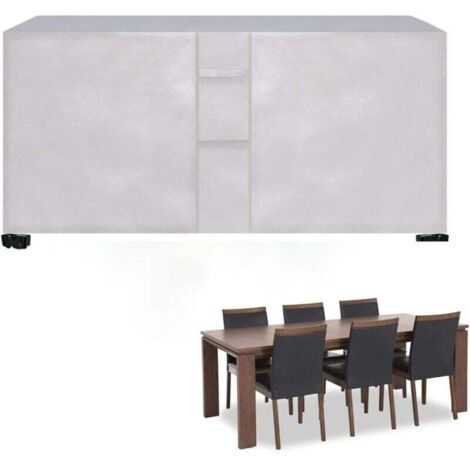Fundas para muebles de 170 x 94 x 70 cm, impermeables, de tela Oxford 420D, para jardín, mesa, sofá, sillón reclinable y sillas (plateadas) - KZQ