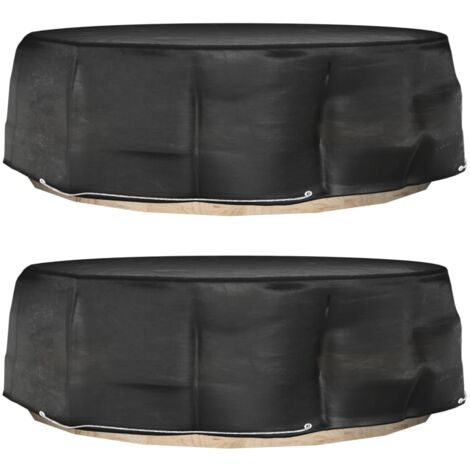 Fundas para muebles de jardín 2 uds 10 ojales redonda Ø236x67cm