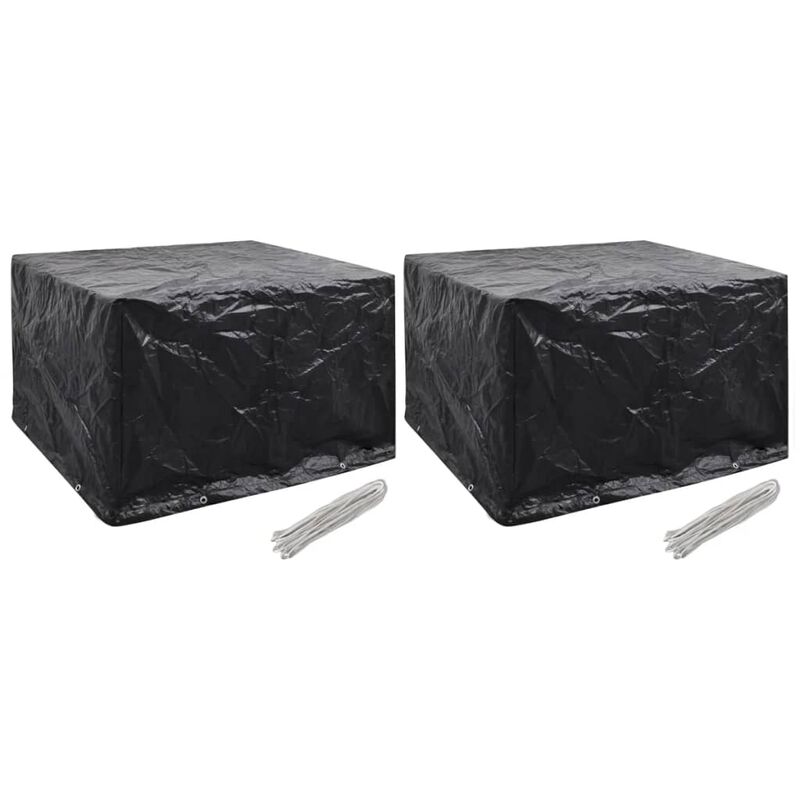 

Fundas para muebles de jardín 2 uds 8 ojales 135x135x90 cm
