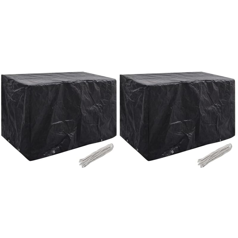 

Fundas para muebles de jardín 2 uds 8 ojales 140x70x90 cm