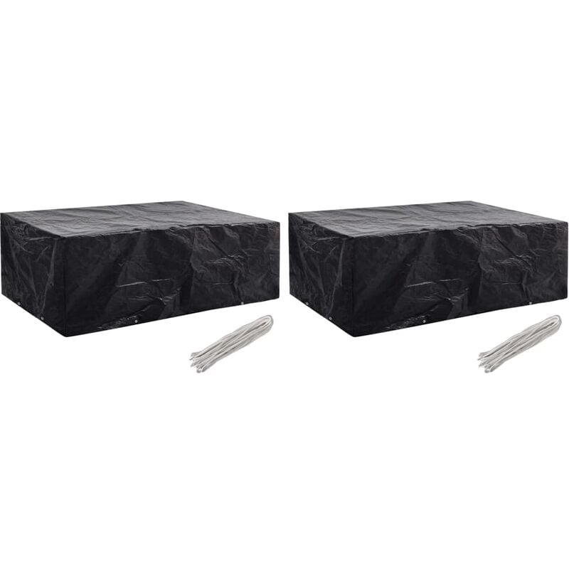 

Happyshopping - Fundas para muebles de jardin 2 uds 8 ojales 242x162x100 cm