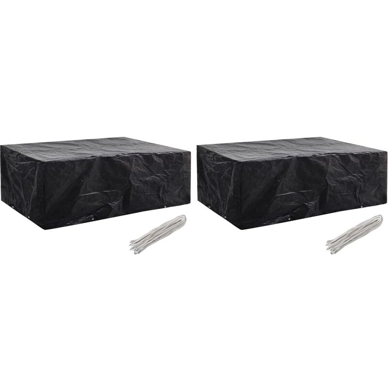 

Fundas para muebles de jardín 2 uds 8 ojales 242x162x100 cm