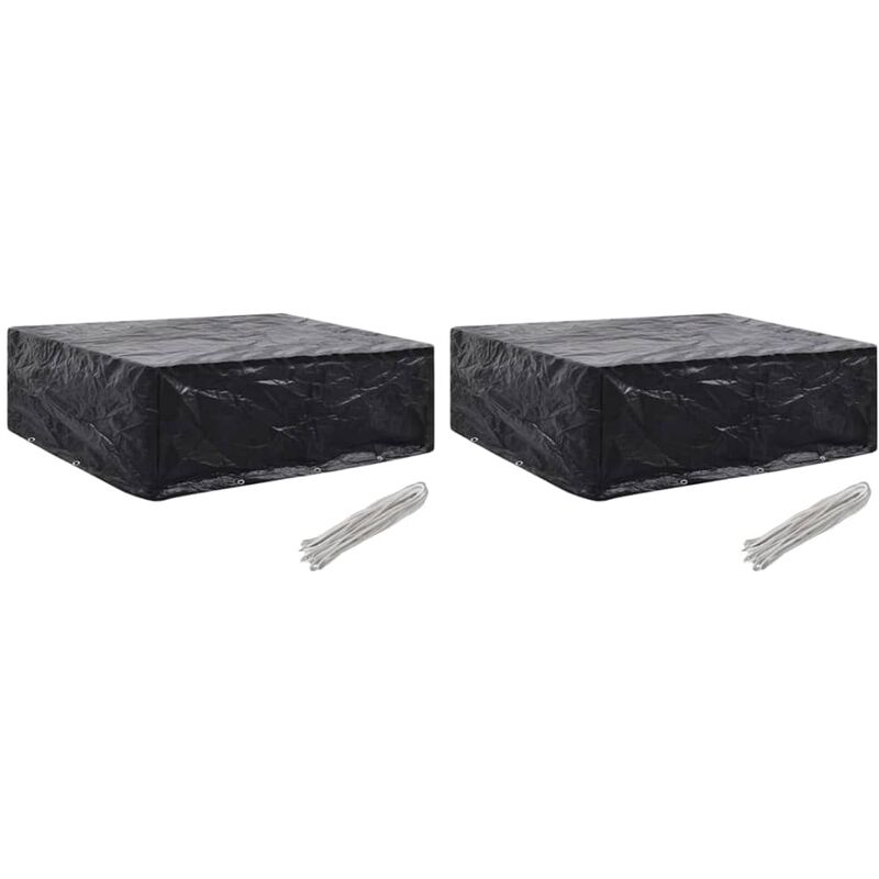 

Fundas para muebles de jardín 2 uds 8 ojales 250x210x90 cm