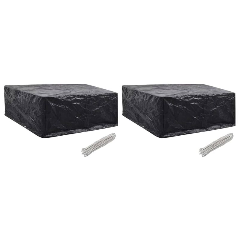 

Fundas para muebles de jardín 2 uds 10 ojales 260x260x90 cm - Negro
