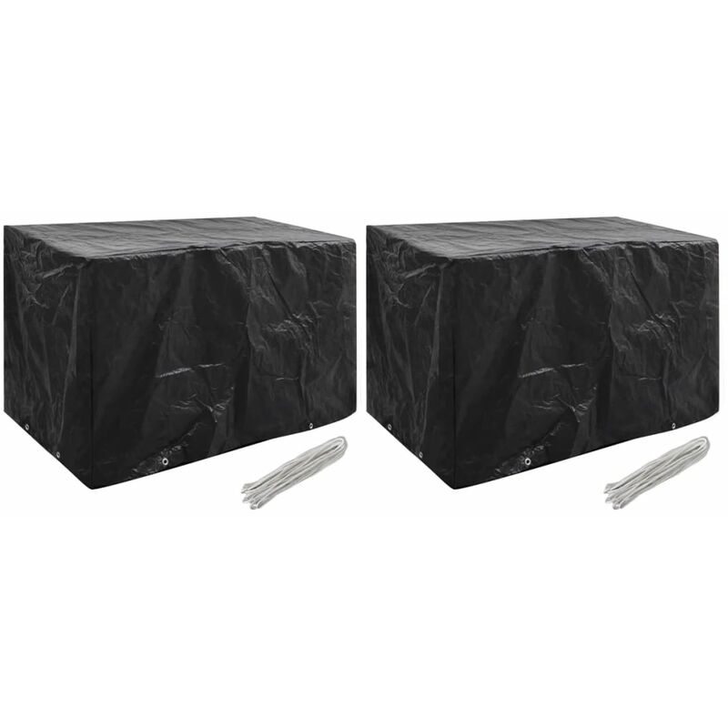 

Fundas para muebles de jardín 2 uds 8 ojales 140x70x90 cm - Negro