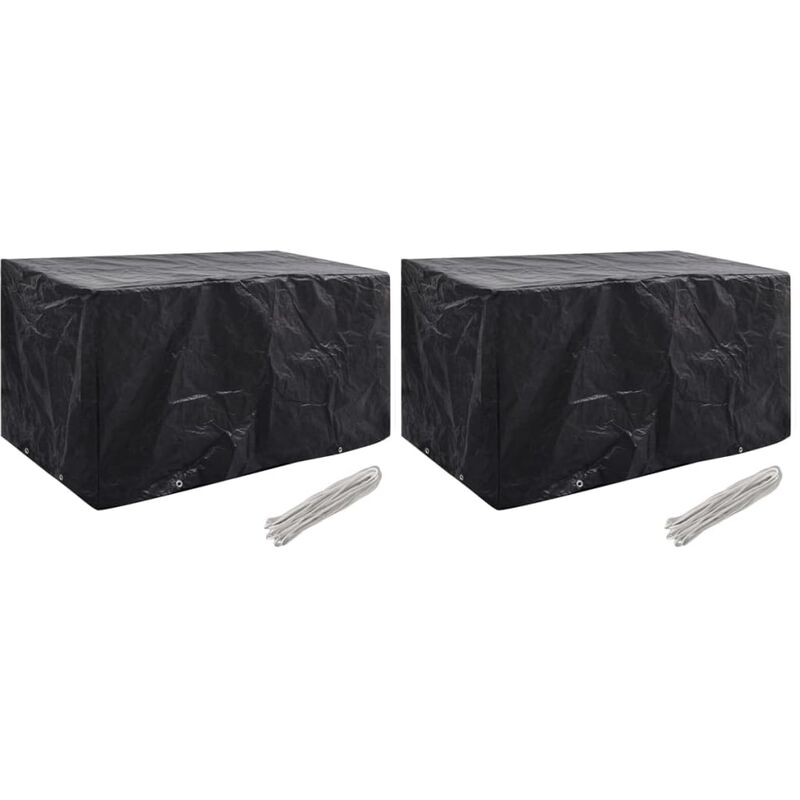 

Fundas para muebles de jardín 2 uds 8 ojales 180x70x90 cm - Negro
