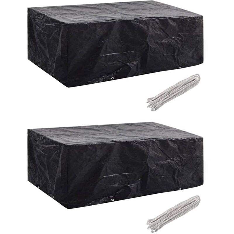 

Fundas para muebles de jardín 2 uds 8 ojales 200x160x70 cm - Negro
