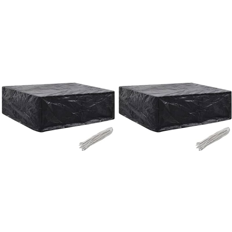 

Fundas para muebles de jardín 2 uds 8 ojales 250x210x90 cm - Negro