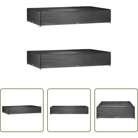 Fundas para muebles exteriores -  Fundas muebles jardín 2 uds 16 ojales rectangular 325x205x60 cm