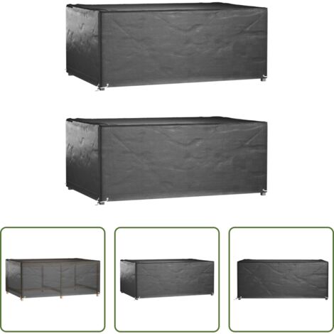 Fundas para muebles exteriores -  Fundas muebles jardín 2 uds 8 ojales rectangular 180x122x75 cm