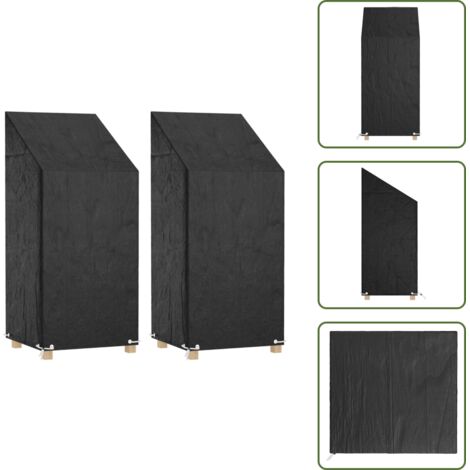 Fundas para muebles exteriores - vidaXL Fundas sillas jardín 2 uds 8 ojales polietileno 65x65x110/150cm - Protección de muebles al aire libre