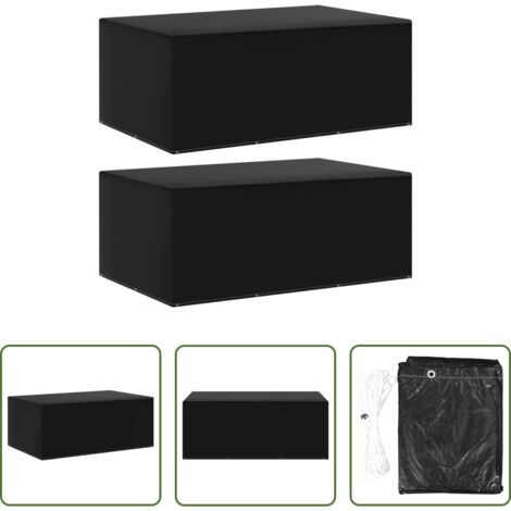 Fundas para ratán -  Fundas de muebles de jardín 2 uds 12 ojales 225x143x90 cm
