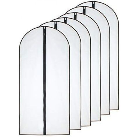 Fundas para Ropa, Antipolvo, Impermeables, Polillas, Humedad, Fundas Protectoras Transparentes con Cremallera para Camisas, Trajes/Abrigos, 6 Piezas 60x137cm