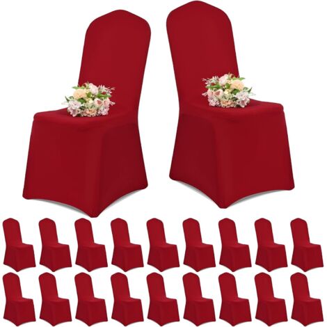 Fundas para sillas (20 unidades), extraíbles y lavables, ideales para bodas, fiestas y banquetes (color burdeos).