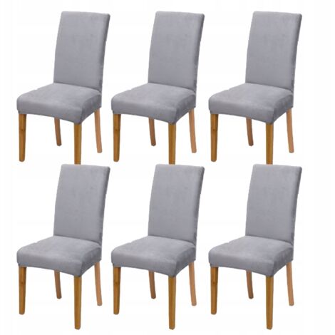 FUNDAS PARA SILLAS 6 PIEZAS Funda elástica universal para silla GRIS