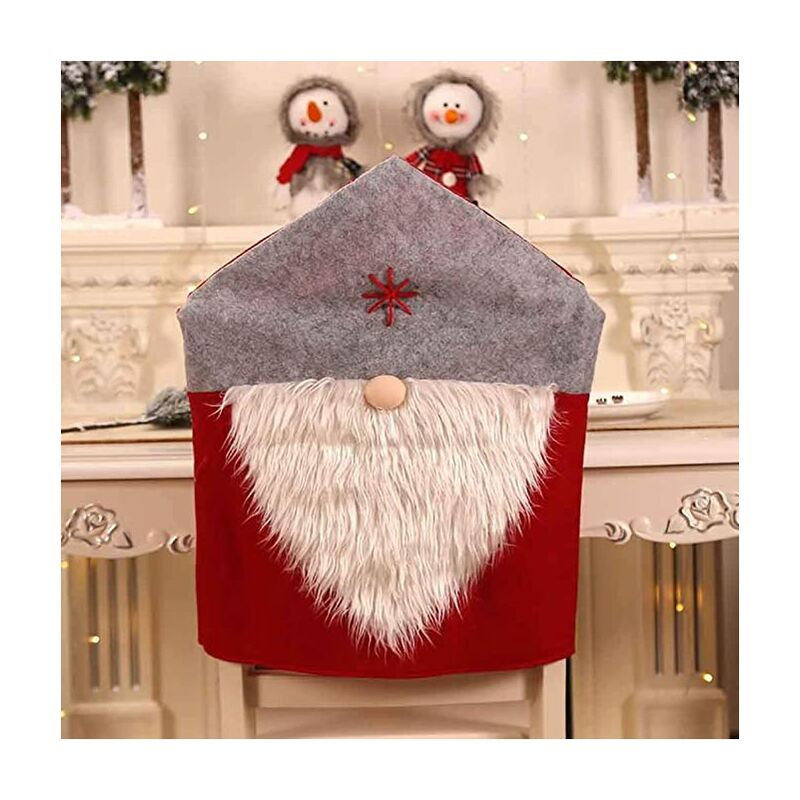 

Fundas para sillas Decoración navideña Moose Papá Noel Muñeco de nieve Manta Reno Fundas para sillas Decoración navideña para fiesta festiva 1PC-D