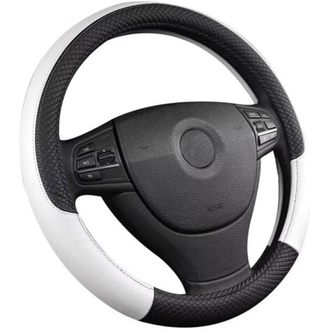 Fundas para volante de coche, antideslizantes, de piel sintética, universales, transpirables, estilo deportivo, 37-38 cm, accesorios para coche para mujeres y hombres.