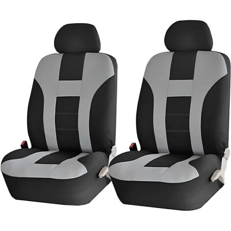 Fundas transpirables, lavables y elásticas de poliéster para los asientos delanteros, protectores de asientos de coche con reposacabezas extraíbles, aptas para la mayoría de furgonetas, camiones y SUV
