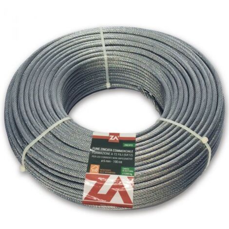 FUNE ACCIAIO ZINCATO ANTIGIRO 133F D 3 100 M