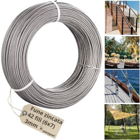 50 Pezzi Ditali Acciaio Inox 3mm Per Cavi 2.5-3mm - Protezione Cavi Metallici