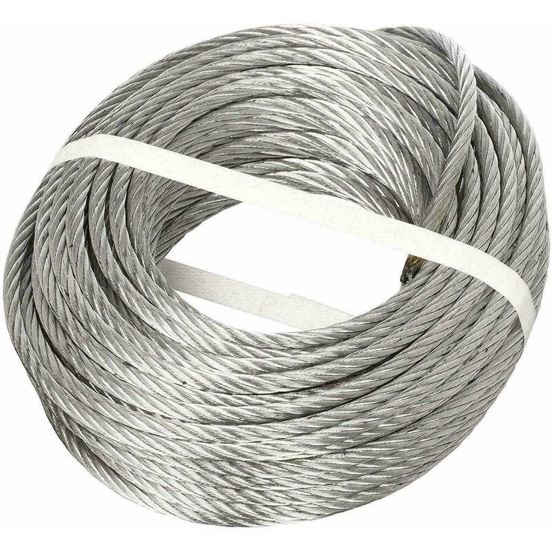 Image of FAR - fune commerciale cavo corda acciaio zincato 72 fili 100 mt 4MM 450KG paranco 080