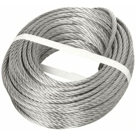 FUNE COMMERCIALE CAVO CORDA ACCIAIO ZINCATO 72FILI 50MT 10MM 3200KG PARANCO 331