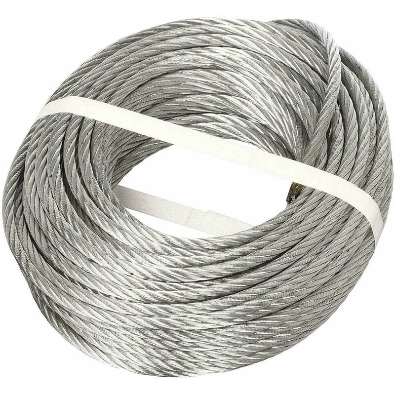Image of Fune commerciale corda acciaio zincata 12x6 72 fili treccia carico varie misure lunghezza: 100 metri diametro fune/kg: 5 mm 750 kg