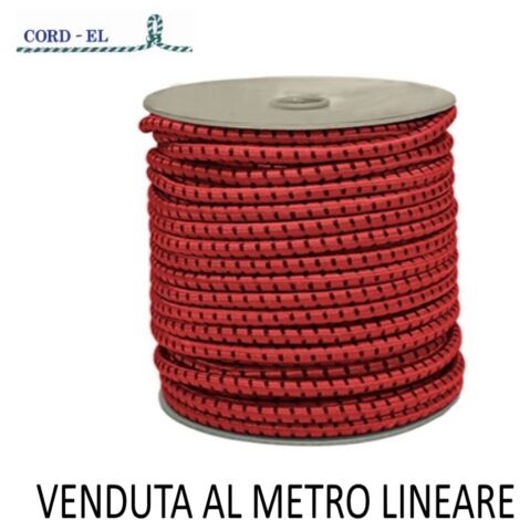 FUNE ELASTICA ROSSA IN BOBINA VENDUTA AL METRO