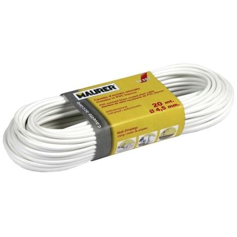 Fune in Acciaio Pvc Bianco per Bracci Stendibiancheria 20 mt Maurer