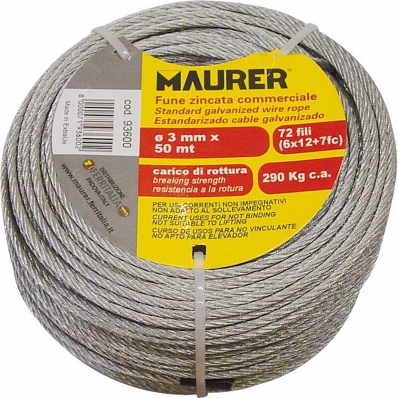 Maurer - Fune in Metallo Zincata in Matassina da
