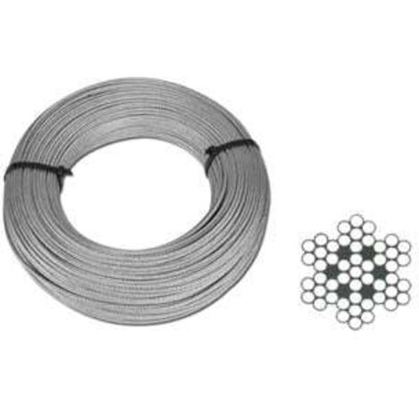 FUNE METALLICA IN ACCIAIO INOX  ROTOLINI ø mm.6 rotoli da mt.10 rottura Kg.2050
