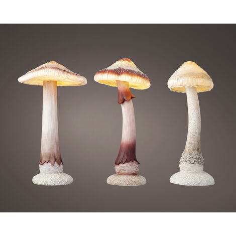 Fungo Pls Assortite A Batteria - Luce LED Fissa - 3 Colori - Dimensioni 50x55x88cm, 47x53x88cm, 35x35x84cm