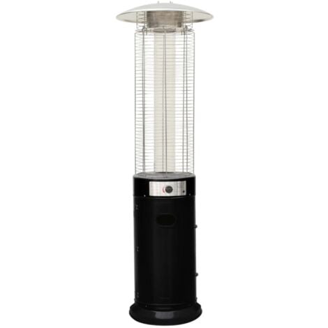 fungo riscaldante da esterno a gas gpl qlima "patio heater" nero 11.000 w