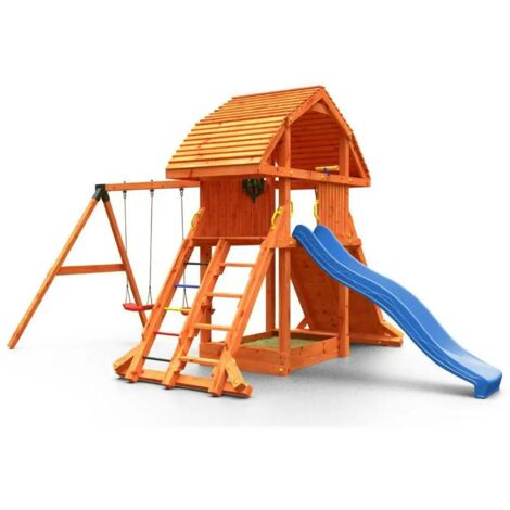 Fungoo GIANT MOVE RED gioco in legno con scivolo altalena e arrampicata