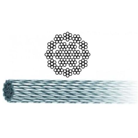 Funi acciaio Zincato 133 Fili antigiro(19X7) 100M dia. 6 Mm