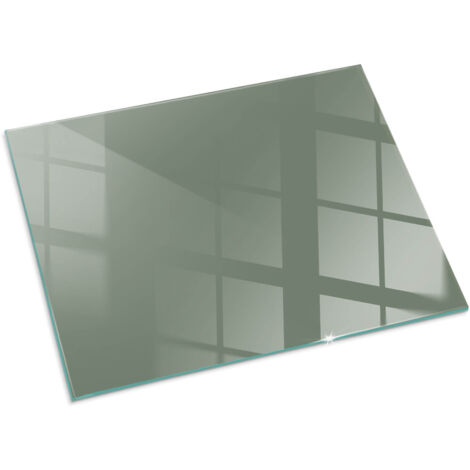 Funkenschutz Glasplatte Funkenschutzplatte für Kamin Ofenglas Gehärtetem Glas Bodenplatte Kaminglas Farbe Oliv 80x60 cm