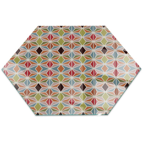 Funkenschutz Glasplatte Funkenschutzplatte für Kamin Ofenglas Gehärtetem Glas Bodenplatte Kaminglas Polygonale Muster in einem Raster h40 cm