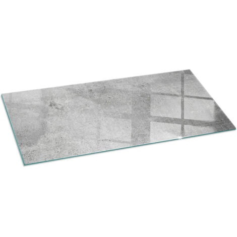 Funkenschutz Glasplatte Funkenschutzplatte für Kamin Ofenglas Gehärtetem Glas Bodenplatte Kaminglas Rohbetonstruktur 125x50 cm