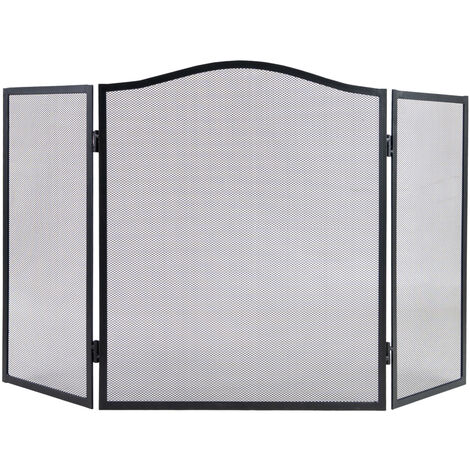 Funkenschutzgitter klappbar 102x61 cm 3,4 kg pulverbeschichtetes Metall Funkenflugschutz für Kamin