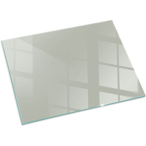 Funkenschutzplatte für Kamin Dekorative Glas Glasbodenplatte Glasboden Hartglas Farbe Graugrün 80x60 cm