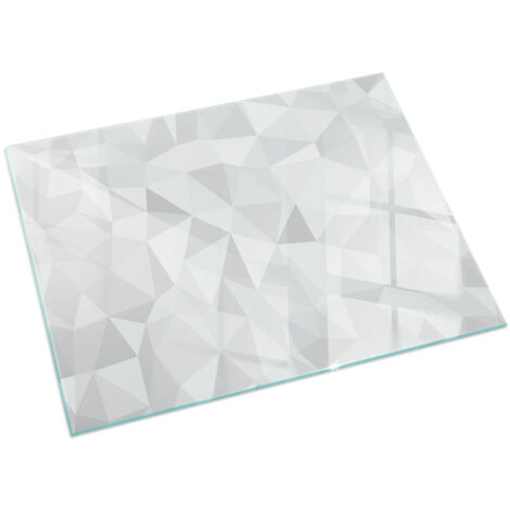 Funkenschutzplatte für Kamin Hitzeschutz Schutzplatte Hartglas Dekorative Glasbodenplatte Abstraktes geometrisches Muster 120x80 cm