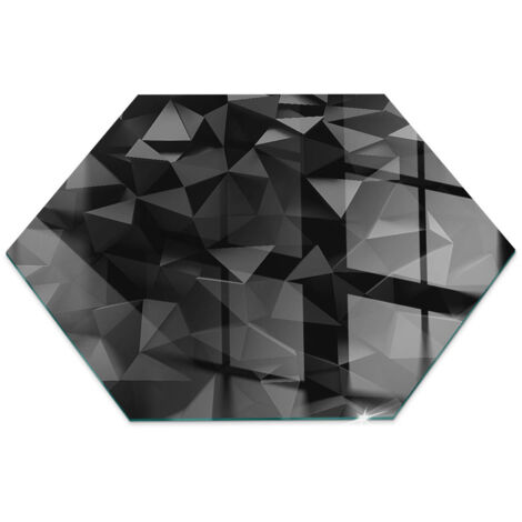 Funkenschutzplatte für Kamin Hitzeschutz Schutzplatte Hartglas Dekorative Glasbodenplatte Dreidimensionale Geometrie h40 cm