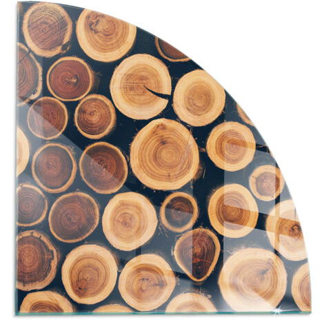 Funkenschutzplatte für Kamin Hitzeschutz Schutzplatte Hartglas Dekorative Glasbodenplatte Eine Kiste mit geschnittenem Holz 1/4 100x100 cm