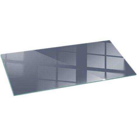 Funkenschutzplatte für Kamin Hitzeschutz Schutzplatte Hartglas Dekorative Glasbodenplatte Farbe Dunkelblau 125x50 cm