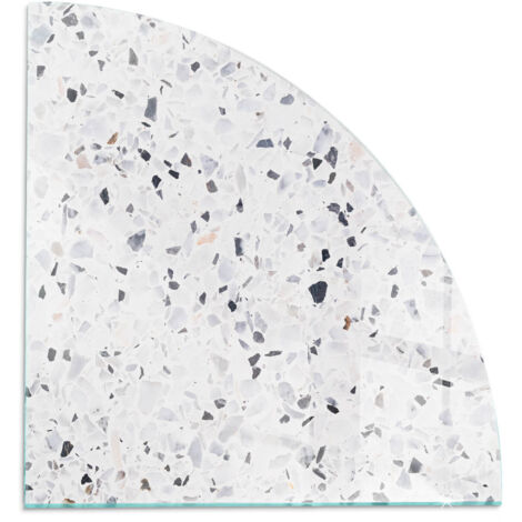 Funkenschutzplatte für Kamin Hitzeschutz Schutzplatte Hartglas Dekorative Glasbodenplatte Steinmuster mit Partikeln 1/4 100x100 cm
