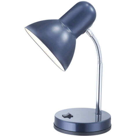 Funktionale Schreibtischlampe / Tischleuchte BASIC in Blau, Flexrohr