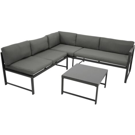 Funktions Lounge Set MONTANA, Aluminium dunkelgrau, Polster grau